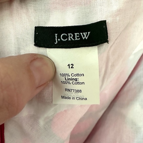 J. Crew Halter Pink Abstract Pattern Textured Cotton Dress Size 12 - Picture 9 of 12